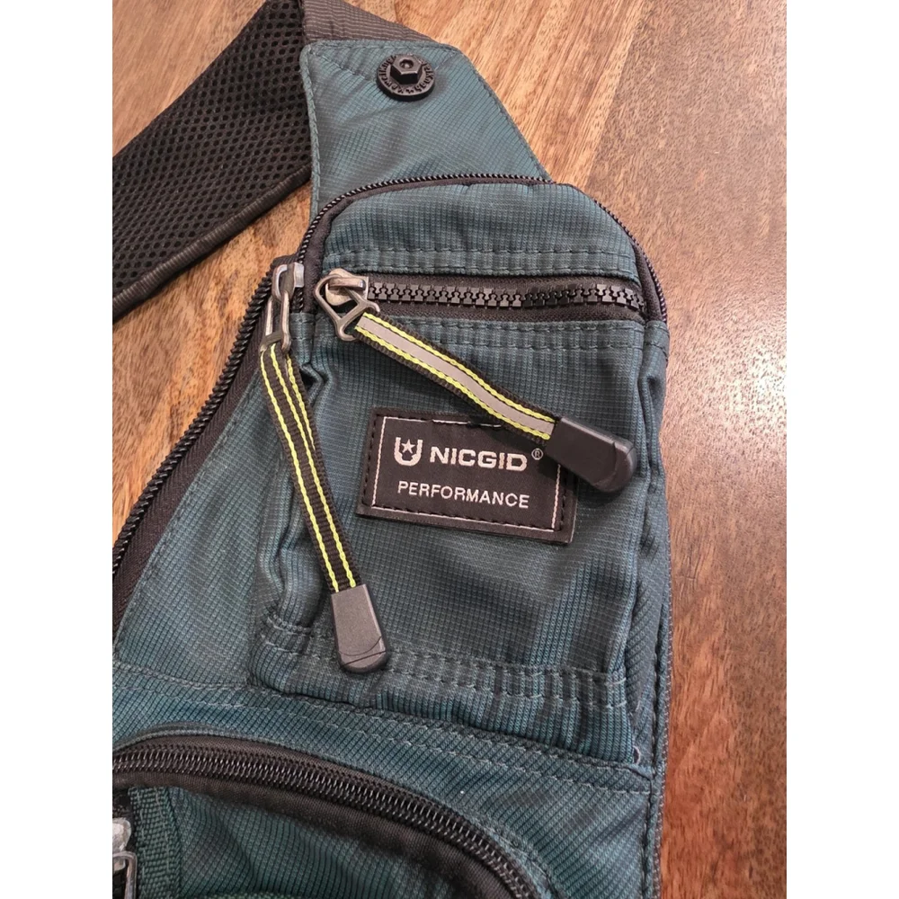 NICGID Sling Bag Chest Shoulder Backpack Crossbody Bags Casual Dark Green Teal